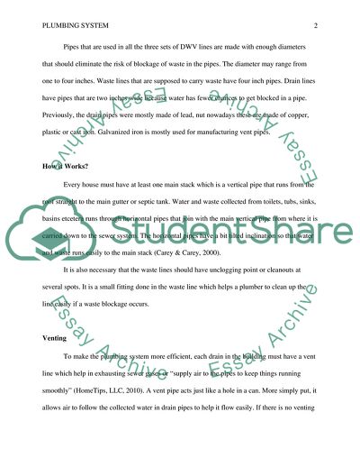 The Drain Waste Vent System