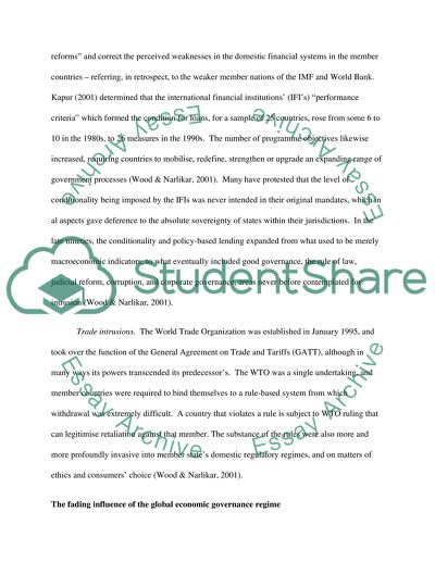 Role of Global Economic Organizations