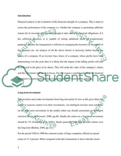 Long-Term Financial Investment