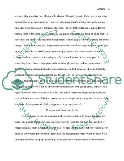 Definition of Successful Aging