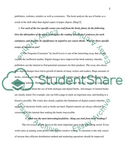 Reading Response and Thinking about Research Questions