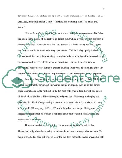 Hemingways In Our Time from a Feminist Perspective