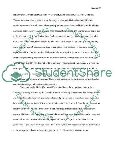 Same-Sex Couples in the United States Should not be Legally Permitted to Get Married