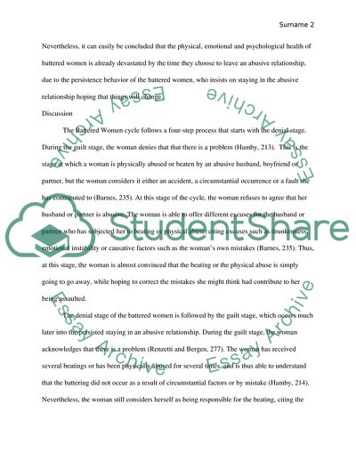 Psychological Cycle of Battered Women