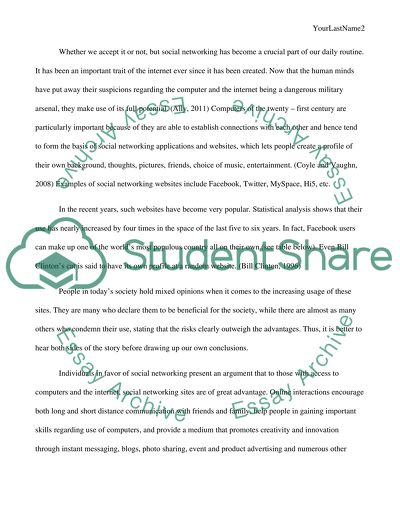 essay on social networking pros and cons