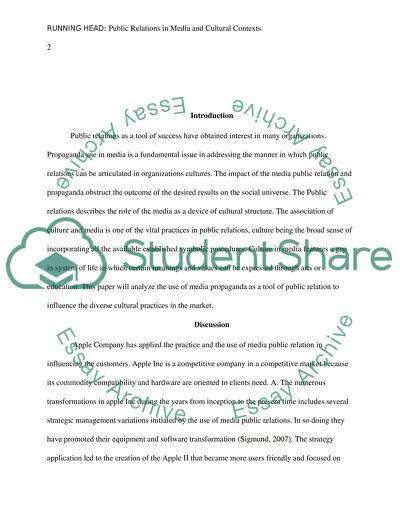 Public relations in media and cultural contexts (1/2)