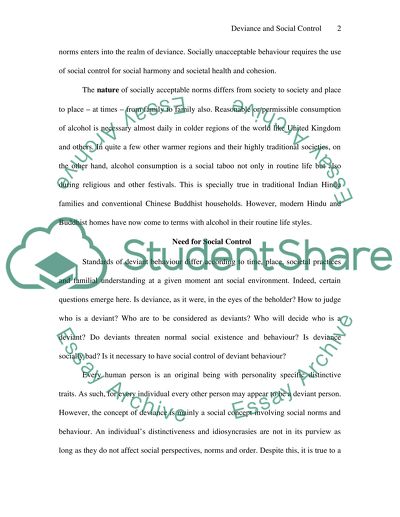 Deviance and Social Control: Drug Usage in United Kingdom