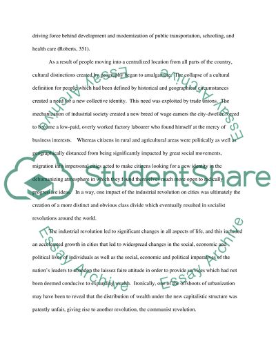 The Impact of the Industrial Revolution on Cities since 1780