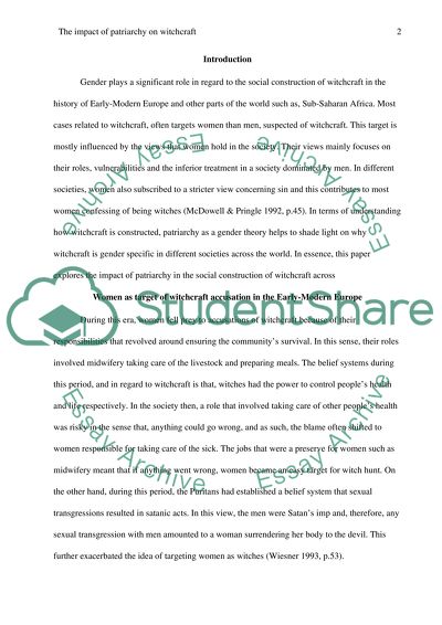 The Impact of Patriarchy on Witchcraft