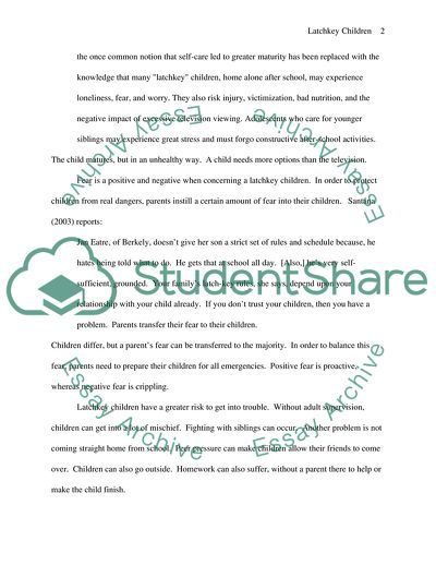 The Concept of Latchkey Children