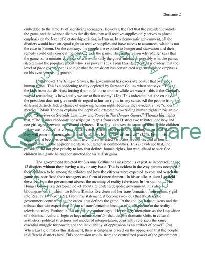 The Power of Government in the Novel The Hunger Games