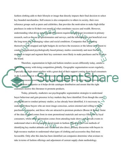 Marketing high street fashions