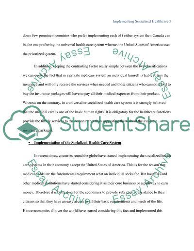 Implementing Socialized Healthcare