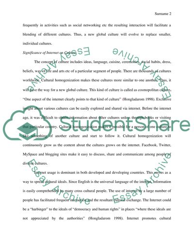 Cultural Homogenization and the Internet