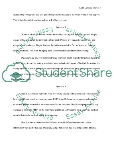 Health care and the internet