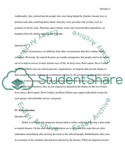 The Concepts of Help and Relief in Christianity