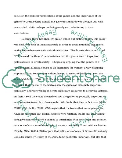 Critical Analysis of Stephen G Millers Ancient Greek Athletics