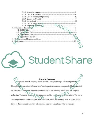 Weaknesses and the Best Measures of Corrections of Grayson Manufacturing