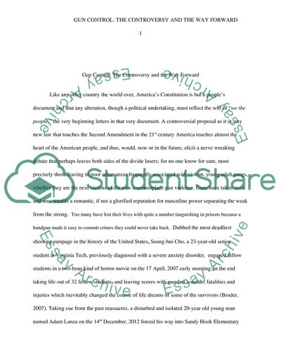 Gun Control - the Controversy and the Way Forward