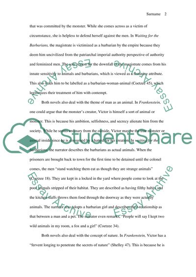 Comparing and Contrasting Frankenstein and Waiting for the Barbarians