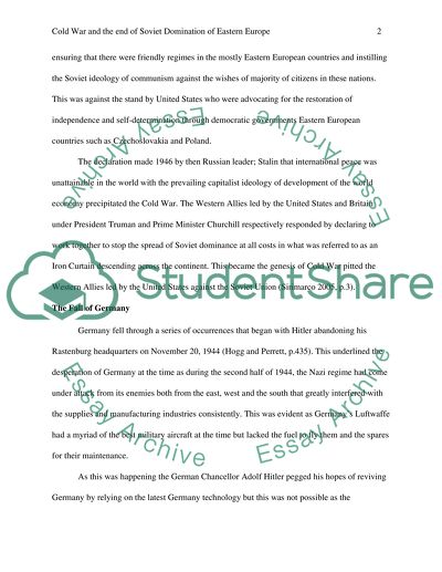 Cold War and the End of Soviet Domination of Eastern Europe