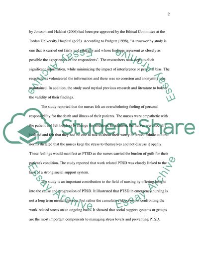 Summary on a research article