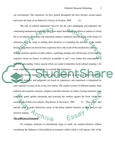 Week 5 Global and Domestic Marketing Paper