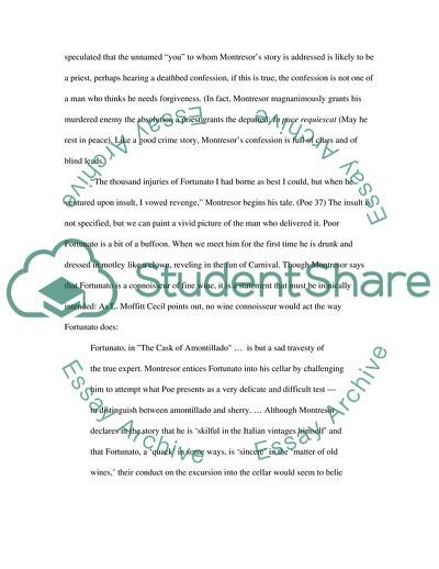 Detective Invertion in The Cask of Amontillado