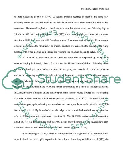 The Volcanic Eruption of Mount Saint Helens