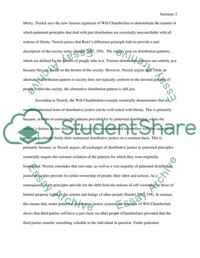 Robert Nozicks work entitled How Liberty Upsets Patterns