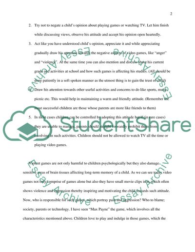 Violence and Todays TV and Video Games