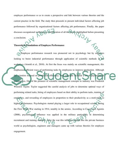 Individual and Organizational Factors Affecting Job Performance