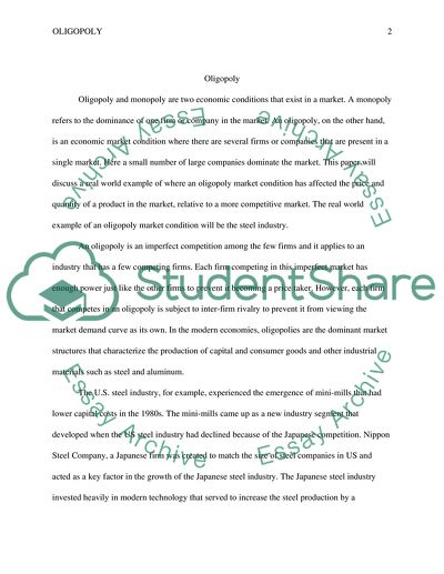 Microeconomics Term Paper. Monopoly or oligopoly