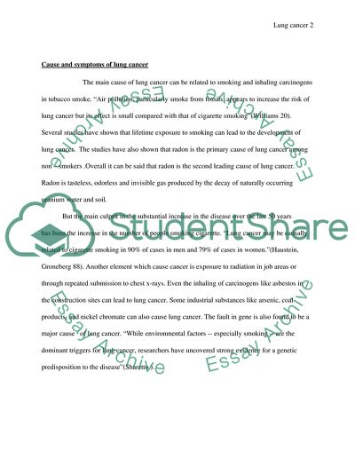 Causes and symptoms of Lung Cancer