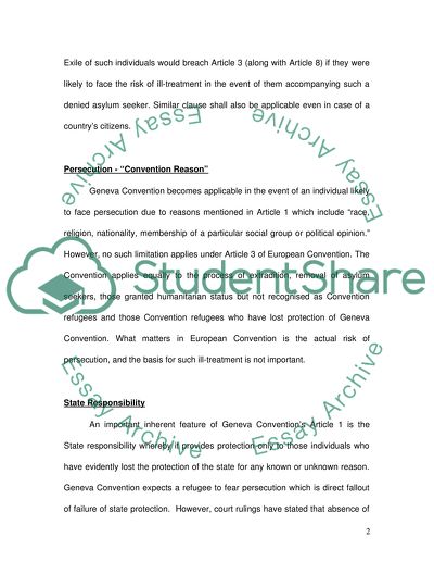 The European Convention on Human Rights 1950 vs UN Convention on Status of Refugees