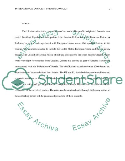 The Analysis of the Ukraine Crisis