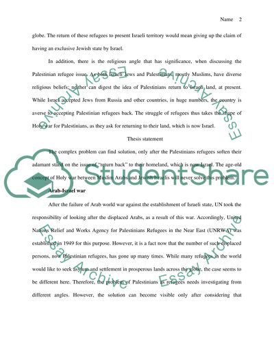 The Palestinians as Refugees