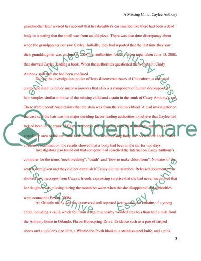 A Missing Child Case: Caylee Anthony