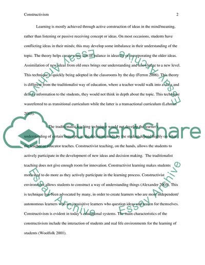 The Application of Constructivism Learning Principles in Classrooms