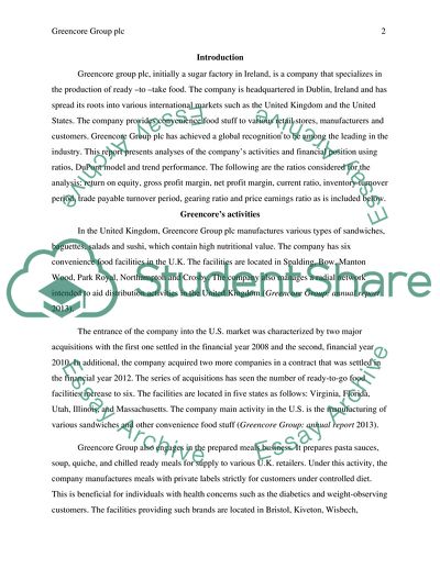 Activities and Financial Position of Greencore Group Plc