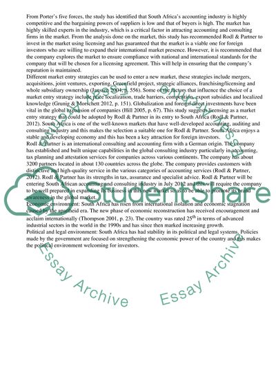 The Best Market Entry Strategy for Rodl & Partner