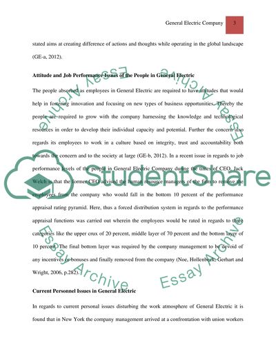 Attitude and Job Performance Issues in General Electric Company