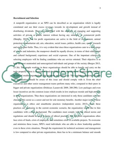 Recruitment and Selection, Ethical Issues in Non-Profit Organizations