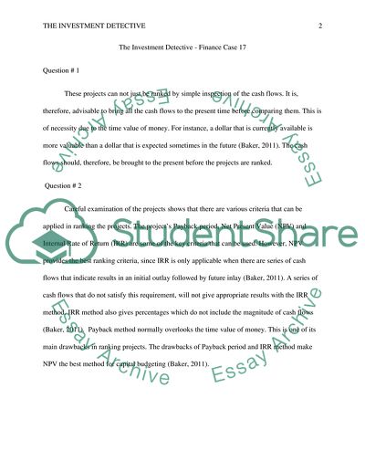 The Investment Detective - Finance Case 17