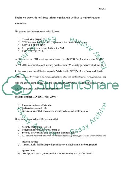 Information Security Management of BS 7799