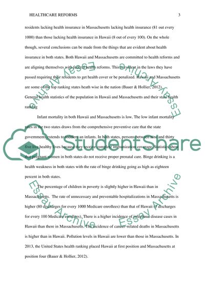 Healthcare Reforms In Hawaii And Massachusetts