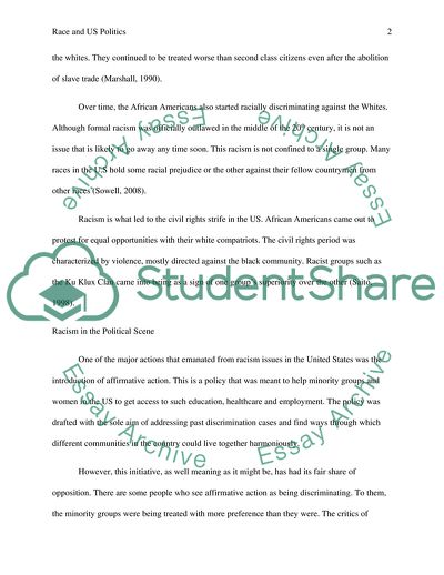 The Impact of Race on the US Politics