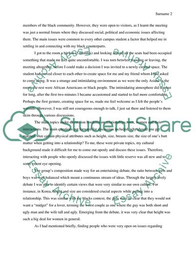 Diversity Issue-Interaction with my Black Counterparts