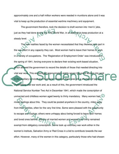 Effect of War on Women: Emancipation or Bondage to Tradition