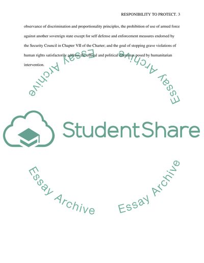 Responsibility to Protect and Dilemmas Posed by Humanitarian Intervention